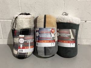 lot 563 image: LOT OF 3 Heated Blanket Throw