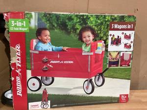 lot 430 image: Radio Flyer, 3-in-1 EZ Fold Wagon, Padded Seat with Seat Belts