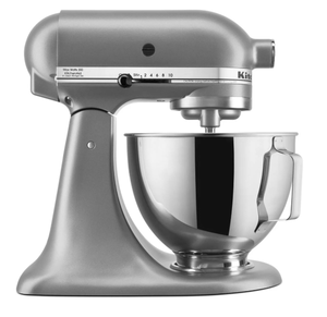 lot 89 image: KitchenAid Deluxe 4.5 Quart Tilt-Head Stand Mixer, Silver