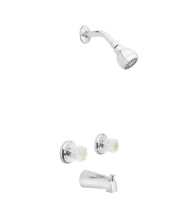 lot 328 image: OakBrook Essentials Two Handle Tub and Shower Faucet, Chrome