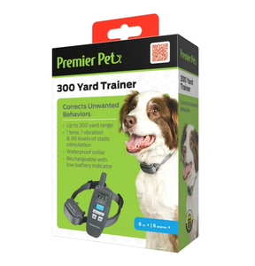 lot 379 image: Premier Pet 300 Yard Remote Trainer Corrects Unwanted Behaviors for All Size Dogs,