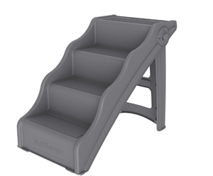 lot 381 image: Tail Waggers Dog Stairs Flexi-Step, Foldable Dog Steps with 4-Step Design and Non-Slip Treads, Medium