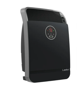 lot 504 image: Lasko 18 1500W Whole Room Ceramic Console Space Heater with Remote, Black
