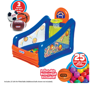 lot 510 image: Little Tikes Hoop It Up Play Center, 3 in 1Sports 25 Ball Value Pack, Indoor and Outdoor Play for Children 3 to 6 Years Old