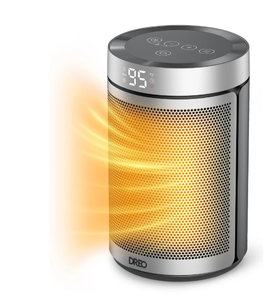 lot 565 image: LOT OF 2 Dreo Space Heaters for Inside, Portable Electric Heater for Home with Thermostat, 1-12H Timer, Eco Mode and Fan Mode, 1500W PTC Ceramic Fast Safety Energy Efficient Heater for Office Bedroom, Silver