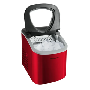 lot 584 image: Frigidaire 26 lbsDay Capacity Bullet Ice Maker, Red Stainless Steel