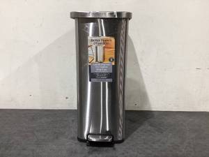 lot 735 image: Better Homes & Gardens 13.2 Gallon Slim Kitchen Trash Can, Stainless Steel Kitchen Step Trash Can