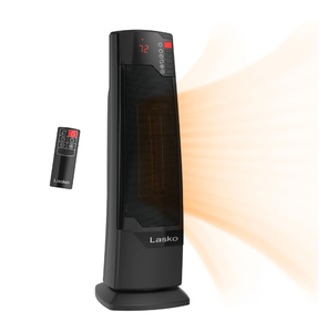 lot 221 image: Lasko 22 1500W Oscillating Ceramic Tower Space Heater with Remote