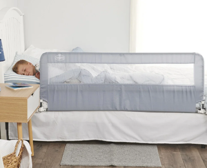 lot 422 image: Regalo Extra Long Hideaway Bedrail, Gray Baby Safety Rail, Safety Bed Rail