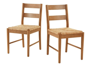 lot 432 image: 2PCS My Texas House Laurel Dining Chairs with Woven Seagrass Seat