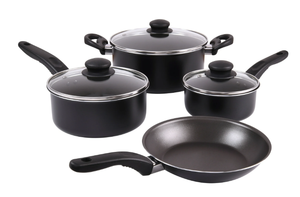 lot 463 image: LOT OF 2 7PCS Mainstays Non Stick Aluminium Cookware Set