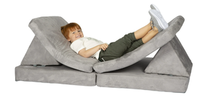lot 728 image: 4PCS Huddle Customizable Kids Play Foam Couch, Grey, for Toddlers Ages 2