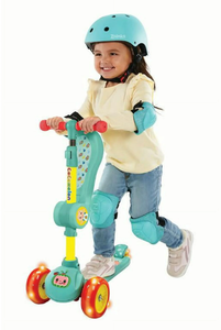 lot 729 image: Spark Cocomelon 3 Wheel Light-Up Scooter with Folding Seat for Toddlers, Ages 3