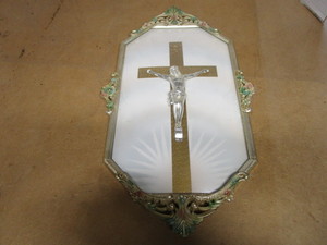 lot 11 image: Antique Religious Domed Glass