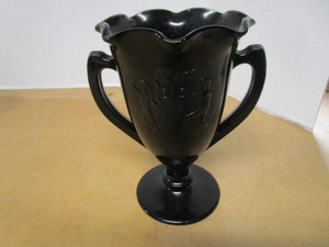 lot 48 image: Black Glass Trophy Vase