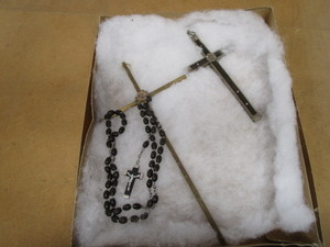 lot 90 image: Brass Cross, Crucifix, Rosary