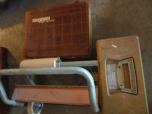 lot 134 image: Masking TapePaperDispenser, Toolbox, Tackle Box