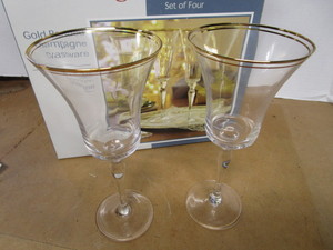 lot 76 image: Gold Banded Glasses