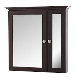 Home Decorators Collection 25 in. W x 25 in. H Rectangular Medicine Cabinet with Mirror Customer Returns See Pictures