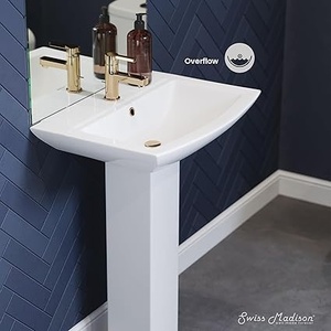 Swiss Madison White Pedestal Bathroom Sink