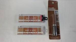 Lot of LOreal Brow Mascara and Wet n Wild Color Icon Eyeshadows