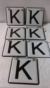 Set of 7 Vintage Style Metal Hanging Sign Letters K