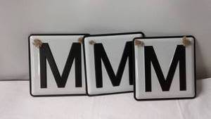 3 Metal M Alphabet Hanging Signs