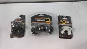 Set of 3 Shock Doctor Sport Mouthguards with Chin Strap