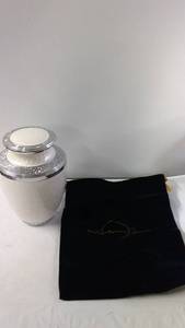 Silver and Ivory Decorative Urn by Eternal Harmony with Velvet Bag