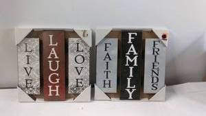 Set of Decorative Wooden Blocks with Inspirational Words