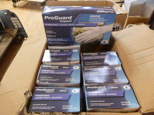 8 Boxes of ProGuard Clear Vinyl Gloves