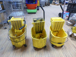 3 Commercial Mop Buckets