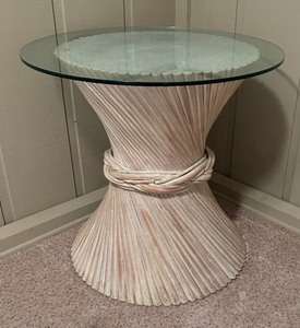 lot 64 image: McQuire Style Rattan Bamboo Table