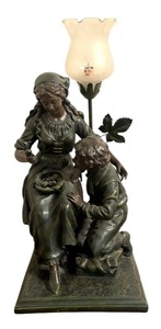 lot 106 image: Moreau Style Art Nouveau Figural Lamp