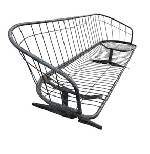 lot 255 image: Vintage Metal Outdoor Bench