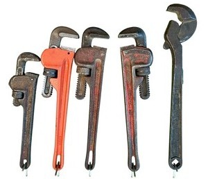 lot 212 image: Lot of Five Pipe Wrenches