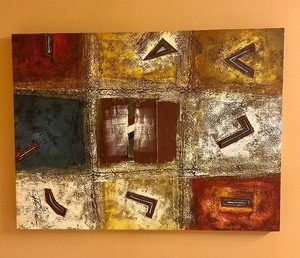 lot 204 image: Pretty Canvas Abstract Artwork in Rustic Hues