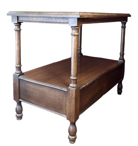 lot 157A image: Vintage Two Tiered Wooden Accent Table