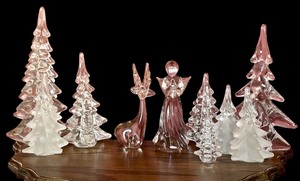 lot 159A image: Glass Christmas Tree Figurines and More
