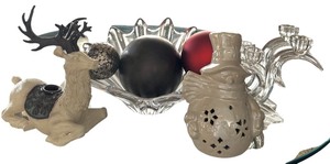 lot 148 image: Variety of Holiday Decor including Candle Holders