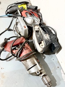 lot 210A image: Belt Sander, Garage Light and Angle Grinder