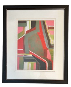 lot 99 image: Framed Multi Colored Abstract Wall Art