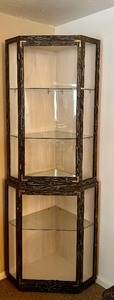 lot 28 image: Gorgeous Distressed Wood Curio Cabinet