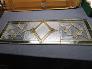 lot 5 image: Antique Stained Glass Window Panel