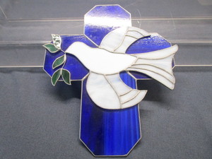 lot 17 image: Stained Glass Dove Suncatcher