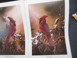 lot 87 image: Pair Cardinal Prints