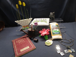 lot 97 image: Gardening 1933 Book, Apron, Chime
