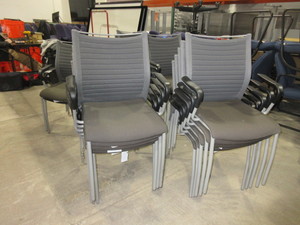 lot 538 image: SOURCE STACKING CHAIRS WITH REAR WHEELS