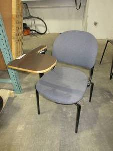 lot 557 image: KI, TORSION, G-TABLET ARM CHAIRS WITH GRAY UPHOLSTERY