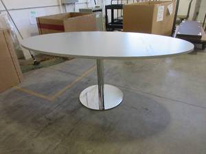 lot 584 image: FOOTBALL SHAPED TABLES